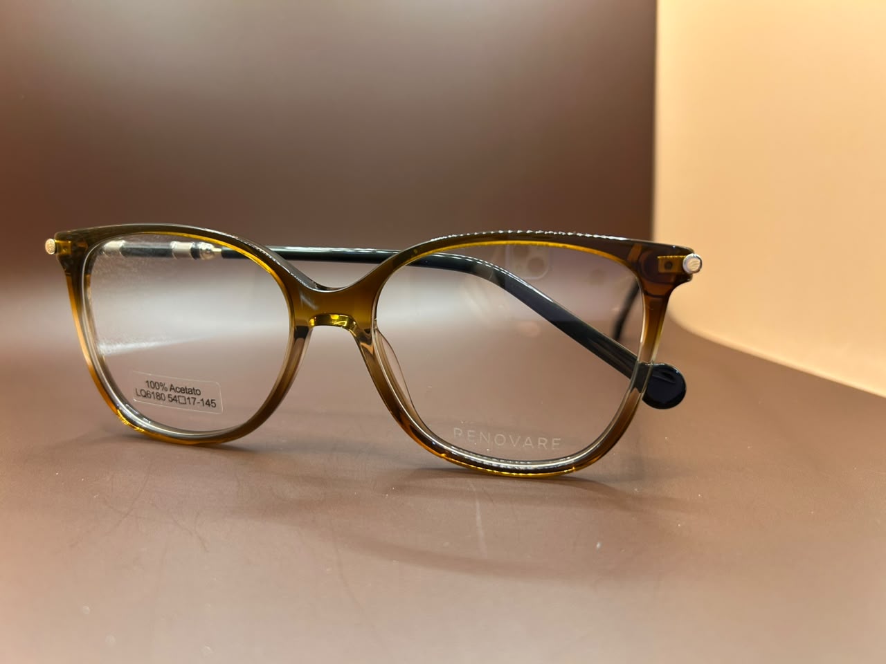Óculos de Grau Feminino Renovare Translucido Nude com Dourado